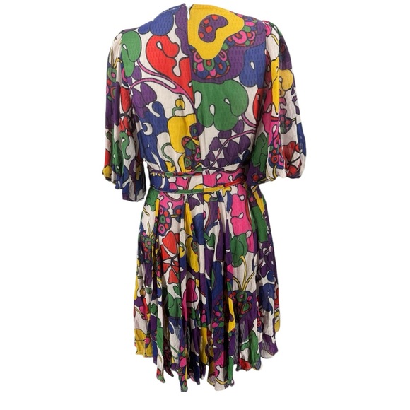 RHODE Madeline Swing Liw V Neck Floral Psychedelic Print Resort Dress size Small - Picture 2 of 5
